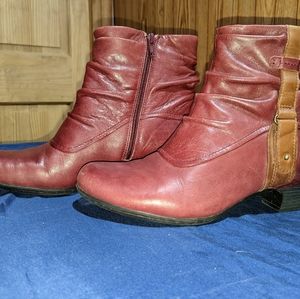 Cobb Hill Booties by New Balance Alexandra Burgandy and Brown Leather Booties